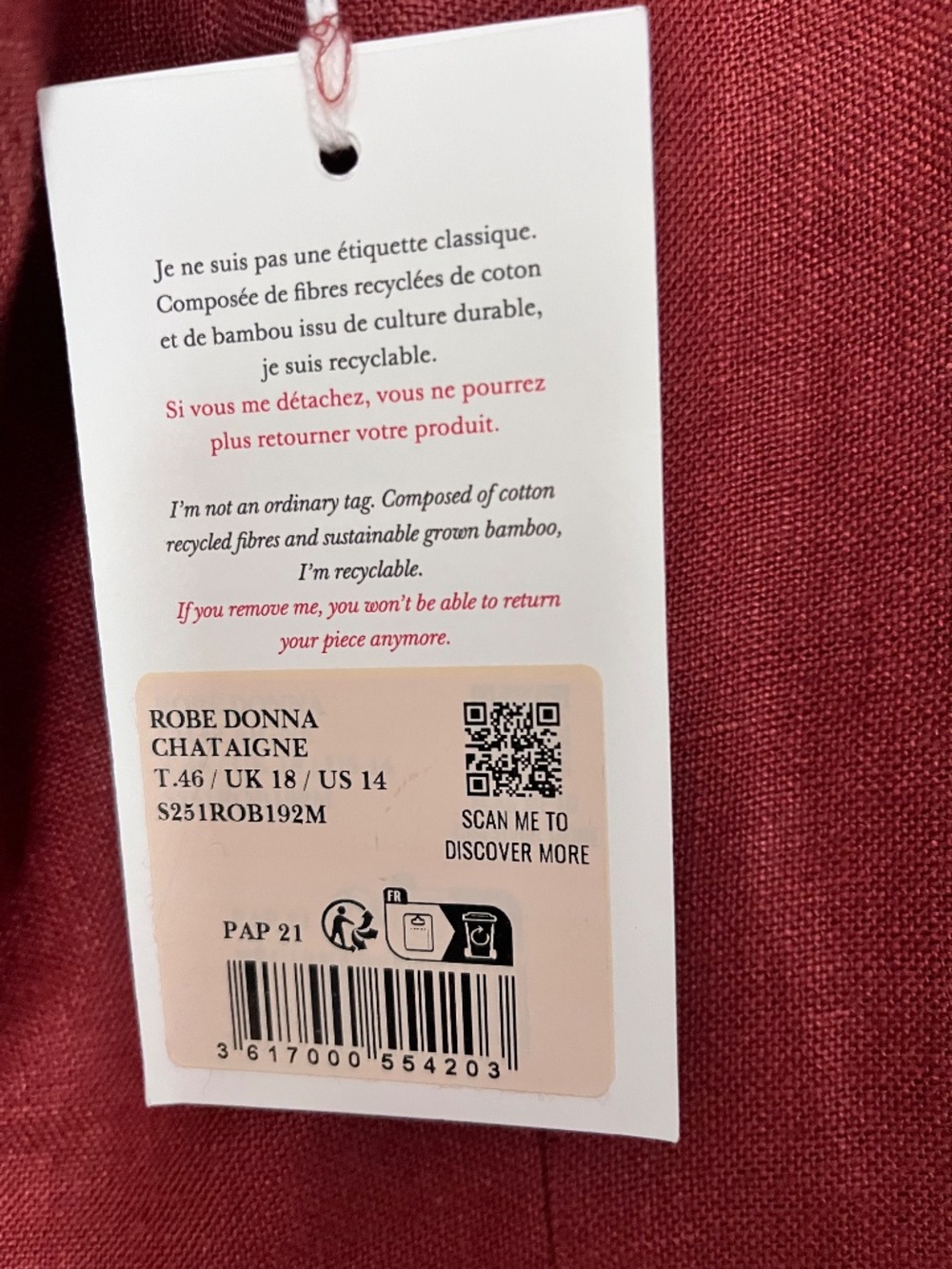 Sezane Donna Dress in 100% linen - Picture 6 of 6